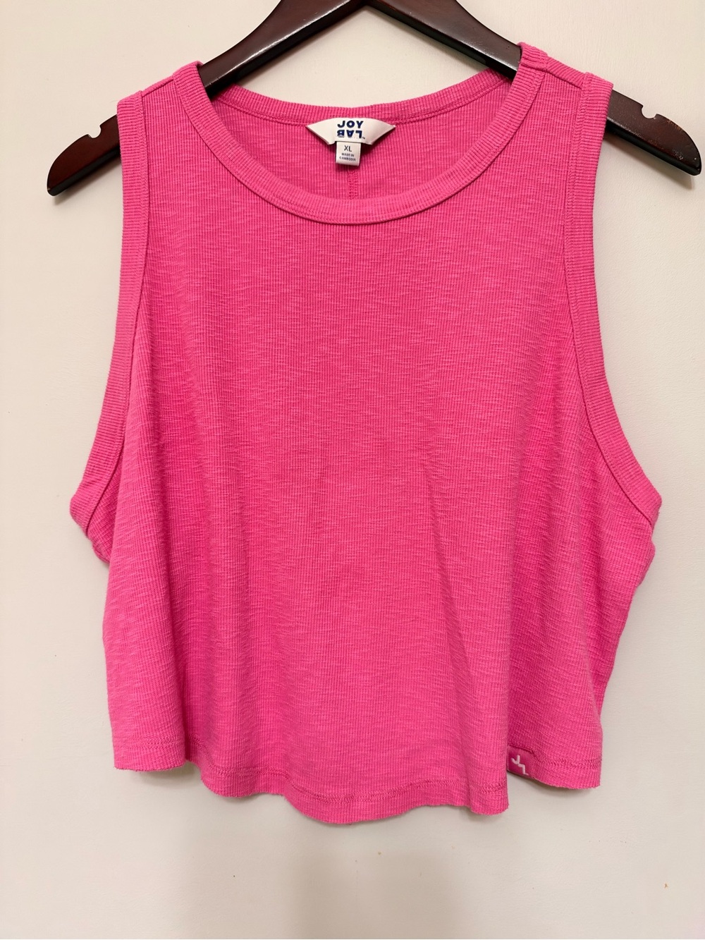 Joylab Pink Ribbed Crop Tank